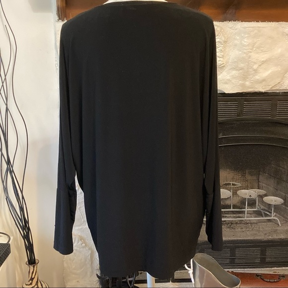 CHAUS BLACK STRETCH TOP WITH GOLD BEADING SIZE XL - Picture 3 of 6